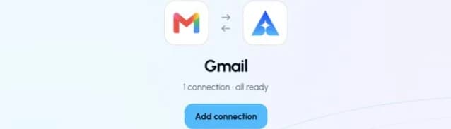 The actual Gmail connection page in ApexGenius, showing its saved connection status.