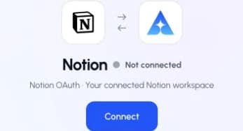 The actual Notion connection page in ApexGenius, showing the Connect control.
