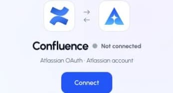 The actual Confluence connection page in ApexGenius, showing the Connect control.
