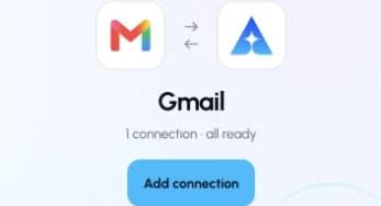 The actual Gmail connection page in ApexGenius, showing its saved connection status.